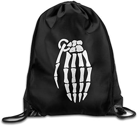 Gym Drawstring Bag Skeleton Hand Grenade Halloween Spooky Backpack Bag