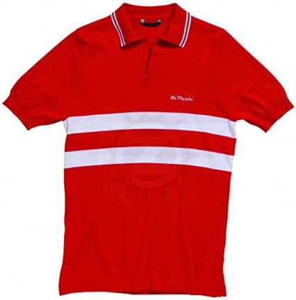 De Marchi Polo Fitted Pima Cotton Finest Short-Sleeve T-Shirt Mens Red Heritage Jerseys