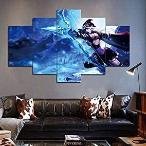 ZLQF Wall Art Poster 5 Stück League of Legends Ashe Shooter Poster Drucke auf Leinwand Home Decor Dekoration Poster,A,20 * 30