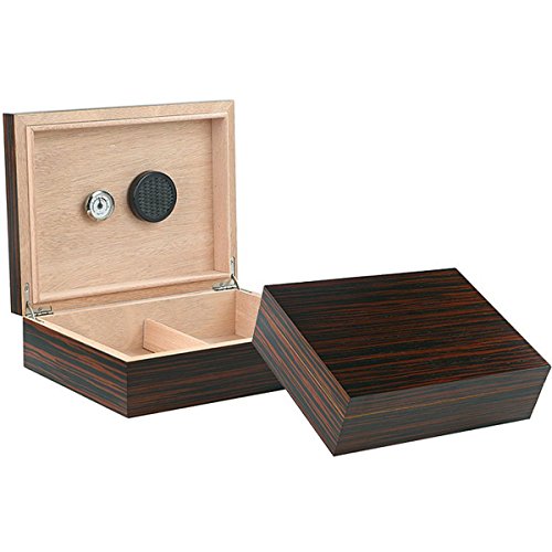 Vizcaya Exotic Cigar Humidor - Color Ebony - Capacity: 25-40