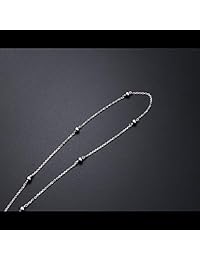 Cadena de plata de ley S925 para el vientre, ajustable, con cadena