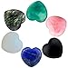 SUNYIK Assorted Stones Carved Puff Heart Pocket Stone,Healing Palm Crystal Pack of 6(0.8