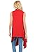 iconic luxe Women's Soft Premium Jersey Sleeveless Asymmetrical Open Front Cardigan X-Large Red