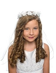 From Amazon.com. Click for details:
 Apparel: OLIVIA KOO Girls First Communion White Floral Wreath Veil Apparel: OLIVIA KOO Girls First Communion White Floral Wreath Veil