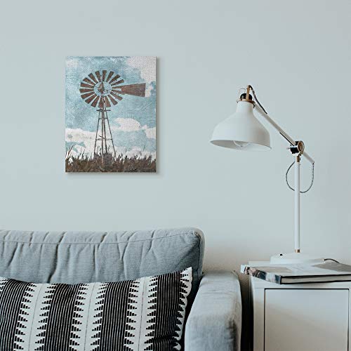 Stupell Industries Farm Windmill Blue Brown Painting, Design by Bluebird Barn Wall Art, 16 x 20, Canvas - Image 7
