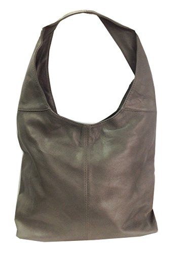 grey leather slouch bag