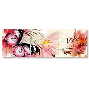 3 Piece Canvas Wall Art-Romantic Flower-Canvas Prints Home Artwork Decoration for Living Room,Bedroom - 12"x12"x3 Panels