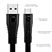 Type C Cable, USB 3.0 A to USB C Charger Data Flat Cable (2-PACK 6.6ft), Built-in Magnet to Absorb Table, for Samsung Galaxy Note 8 S8 Plus Google Pixel LG G6 V20 Nintendo Switch New Macbook (Black)