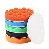 Polishing Pads, ZFE 6Pcs 6"(150mm) Waffle Foam Buffing Pads Polishing Pads Wool Pad Kit for RO/DA Car Polisher Detail Polishing