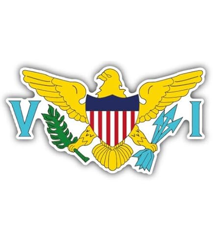 2 Pegatinas Calcomanía Bandera Islas Vírgenes De EE. UU. (7") – Pack 2x1 Para Coche, Camión O 4x4