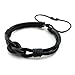 JewelrieShop Young and Cool Handmade Countryside Style Genuine Real Leather Braid Infinity Lock Bracelet,Adjustable