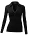 TWINTH Womens Polo Collar Deep V-Neck Pullover Casual Blouse Top With Plus Size