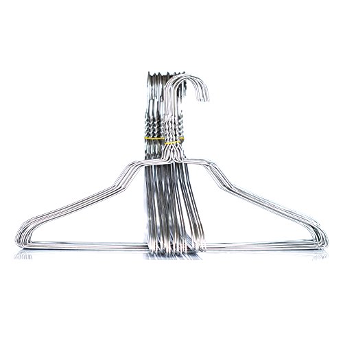 BriaUSA Metal Clothes Hangers 100 Pack Silver Color Galvanized Wire