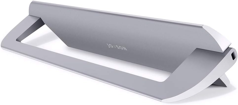 JOBSON(ジョブソン) ノートパソコン スタンド 折りたたみ/パソコン スタンド ブラック シルバー 約107g (収納 & 持ち運び) ノートPC スタンド/パソコン台 Macbook (13-15インチ) PC 放熱 冷却 軽量 JB565 [メーカー1年保証] (シルバー)