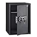 Amazon Basics Steel Home Security Safe with Programmable Biometric Fingerprint Electronic Lock, Secure Cash, Jewelry, ID Documents, 1.8 Cubic Feet, 13.8 x 13 x 19.7 Inches, Black