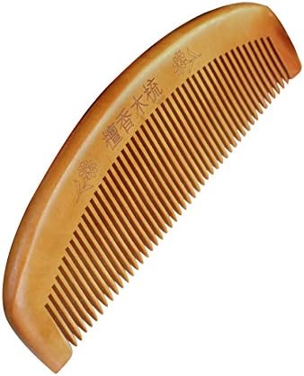 Monsme Peach Wooden Hair Comb - Sandalwood Scent Natural Hair Detangler Comb - Natural Massage Thick Style Comb (#1)