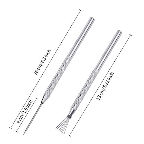 Senkary 6 Pieces Clay Ceramic Needle Detail Tools and Feather Wire Texture Tool for Clay Pottery Sculpting