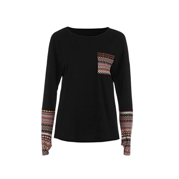 SHOBDW Separación 2020 Moda Mujer Camiseta Manga Larga Labor De Retazos Blusa Tops Cuello Redondo Suelto Primavera Y… | DeHippies.com