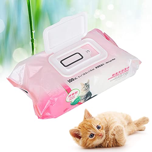 Pet Doekjes, Pet Grooming Doekjes Dierbenodigdheden Zacht Draagbaar Zacht voor reiniging(Cat bath towel 100 pumps) - Afbeelding 6