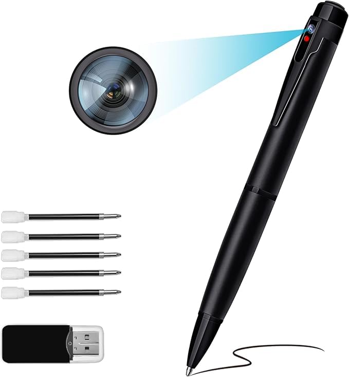 camddegg Spy camera, 1080p hidden camera pen, 64GB mini camera with motion detection, mini security spy camera with audio recording for meetings and studios