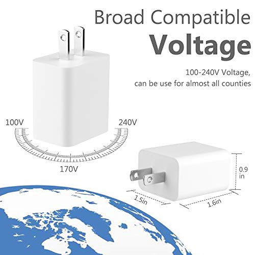 image for XBRN Wall Charger,USB Charger Adapter, 2-Pack 2.1Amp Dual Port Quick C