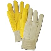 MAGID MultiMaster Double Palm Canvas Chore Gloves, 12 Pairs, Size Men's (Fits Large) (64)