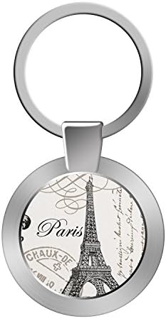 Charming Key Chain, Flat Key Rings Metal Keychain Rings Split Keyrings for Home Car Keys - Modern Eiffel Tower
