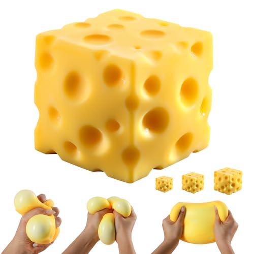 Cheese Squishy Cube Block, Squishy Fidget Toys for Adults, Easter Basket Stocki…