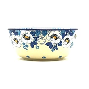 Polish Pottery Bowl – Ice Cream/Dessert – White Poppy