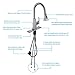 Kitchen Sink Faucet-Arofa A03LY Single Handle Brushed Nickel Stainless Steel gooseneck Kitchen faucets with Pull Down Sprayer