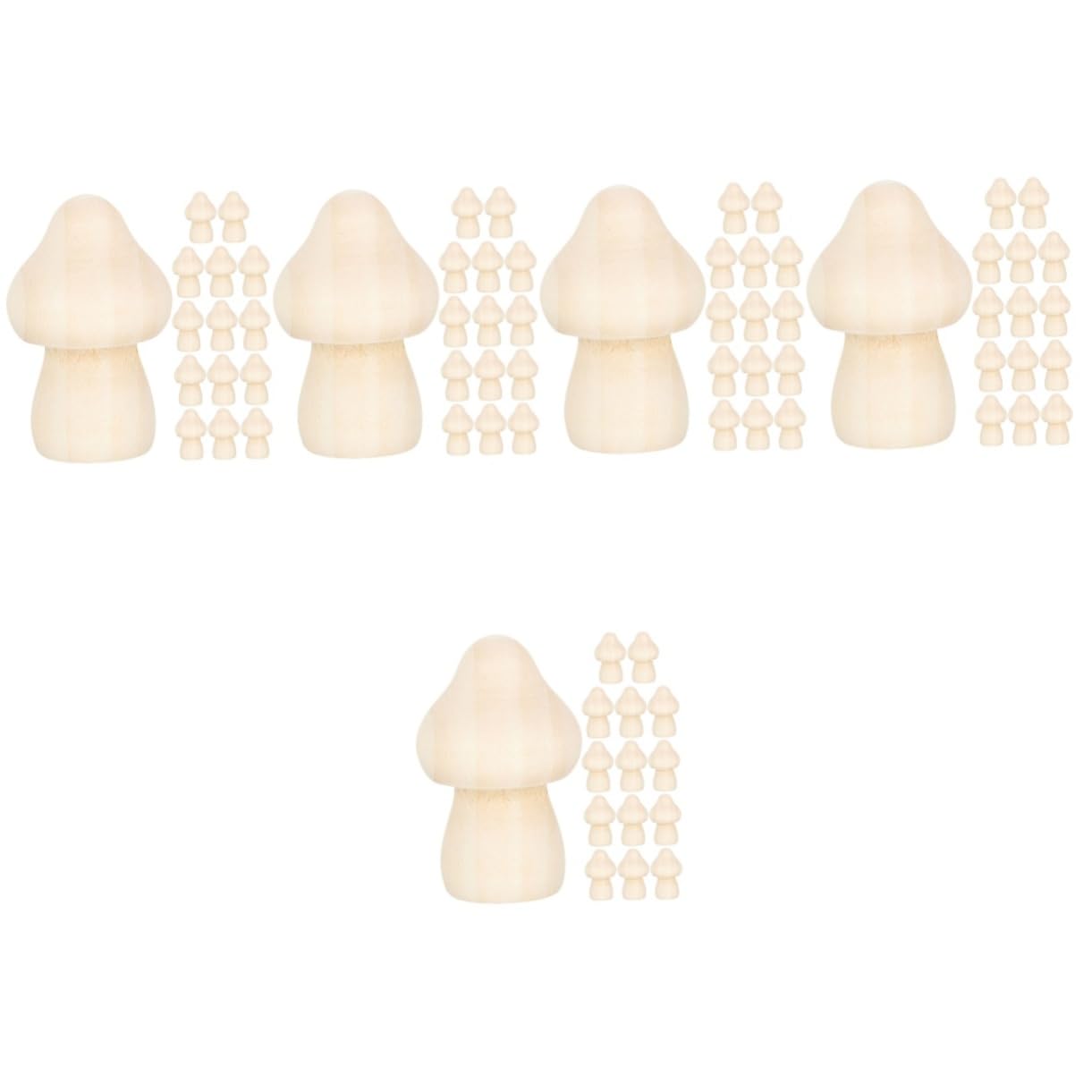 Lurrose 75 Pcs Painted Wooden Mushrooms Graffiti Wooden Mushroom Decorations Graffiti Wooden Mushroom DIY Graffiti Wood Crafts DIY Wood Mushroom DIY Mushroom Figure Table Decorations