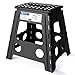 Acko 2 Pack 16 Inches Super Strong Folding Step Stool for Adults, Kitchen Stepping Stools, Garden Step Stool Black