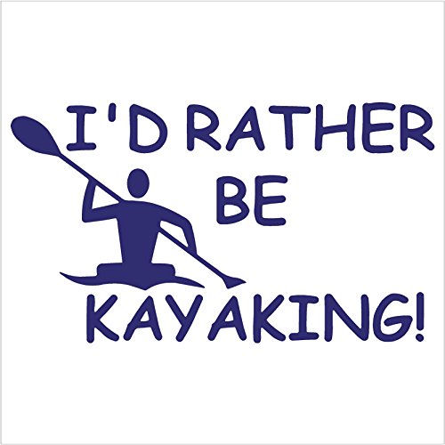 I'd Rather Be Kayaking - Kayak Paddle Sticker Car Decal (6", Purple)