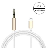 iphone 7 7 plus headphone jack adapter,Kupx lightning to 3.5 mm male aux cable lightning male to male audio aux adapter cable for iphone 7 7plus 5 5s 6 6s ipad mini air pro gold