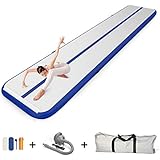 EZ GLAM 13ft Air Track Inflatable Gymnastics Tumbling Air Track Mat Electric Air Pump Cheerleading/Practice Gymnastics/Beach/Park/Home use(13ftx3.3ftx4in(4x1x0.1m), Dark Blue-L)