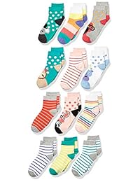 Marca   - Calcetines tobilleros para niños Spotted Zebra, paquete de 12