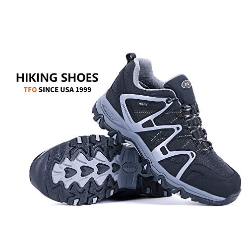TFO Hiking Shoes Men Waterproof Air Circulation Insole Ankle Support Non-Slip Lightweight for Outdoor Trekking Walking Black