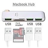 USB C Hub USB C Adapter, With 2 SD + Micro SD Card Reader 3 USB 3.0 Ports for MacBook Pro 2015/2016 Google Chromebook 2016 and more USB-C Devices Yafeite 5 in 1 - Silver