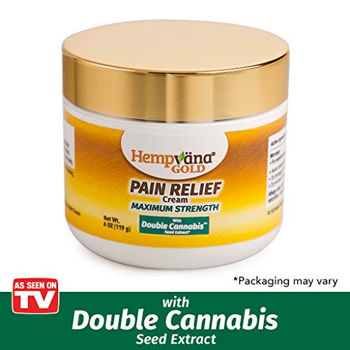 As Seen On TV Hempvana Gold Pain Cream with Double Hemp Seed Extract Relieves Inflammation, Muscle, Joint, Back, Knee, Nerves & Arthritis Pain Made in USA 4oz Phthalate Free, Paraben Free, Vegan