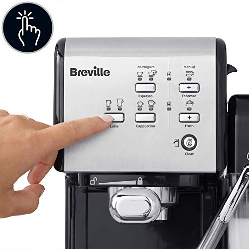 Breville PrimaLatte II Kaffee- und Espressomaschine | italienische Pumpe mit 19 Bar Schwarz/Silber & ROMMELSBACHER… – Bild 5
