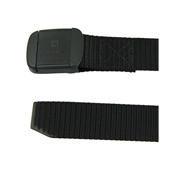 Rockway-Unisex-Nylon-Designer-Belts-with-Pom-Plastic-Buckle-Prevent-Allergy-Water-Resistant-Fishing-Belt-Black