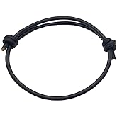 TEQUILA SUNRISE SHOP 3 mm Men Genuine Leather Bracelet - Handmade Adjustable Cuff, Mens Minimalism Leather Wrap Wristband, Simple Accessories, Premium Leather, Women Gift To Boyfriend, Pulsera Hombre