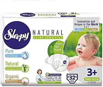 SOHO Sleepy Natural Baby Diapers, Made from Organic Cotton and