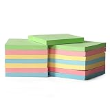 15-Pack Candy Color Super Sticky Notes for Home & Office, 80 Leaves/pad Sticky Notes, Stickies for Memos, 0.7cm Thick Office Notepads, 7.5 x 7.7cm Self Stick Notes, Colorful Sticky Notes for School