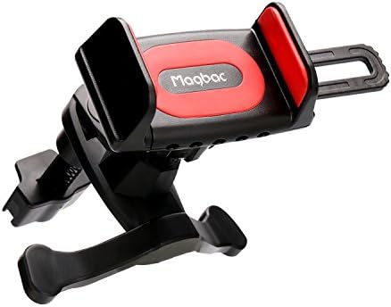 MagBac Universal Car Air Vent Cell Phone Mount Holder [Kickstand and Air Vent Blades Hook] with 360 Degree Swival and Rotation for iPhone and Android Phone - Black and Red