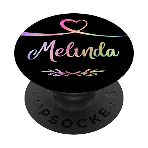 Melinda Heart Rainbow Personalized Name Black Melinda Gift