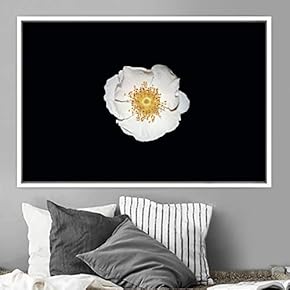 signwin Framed Canvas Wall Art White Flower Portrait...