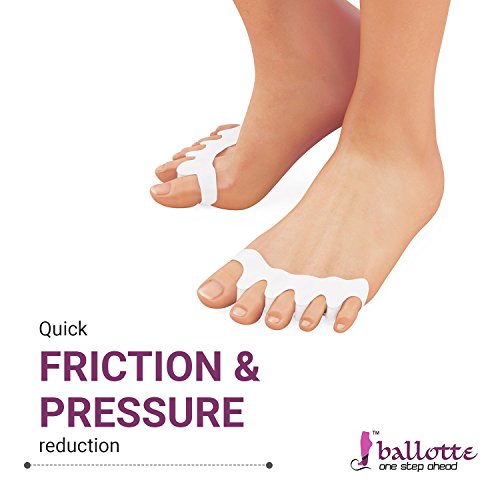 Toe Separators - Toe Straightener - Toe Spacers - Gel Toe Separator - Toe Separators for Bunions - Hammer Toe Straightener - Toe Seperators - 3 Pairs - Ballotte