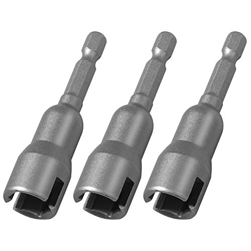EXCELFU 3 Pack Power Wing Nut Driver Set,Slot Wing nuts Drill Bit Socket Wrenches Tools Set,1/4" Hex Shank Drills Bits for Panel Nuts Screws Eye C Hook Bolt - Thumbnail 6