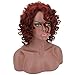 Mildiso Wigs for Black Women Short Curly Wig Afro Kinkys Curly Wigs African American Women wigs Red Wigs with Wig Cap M024